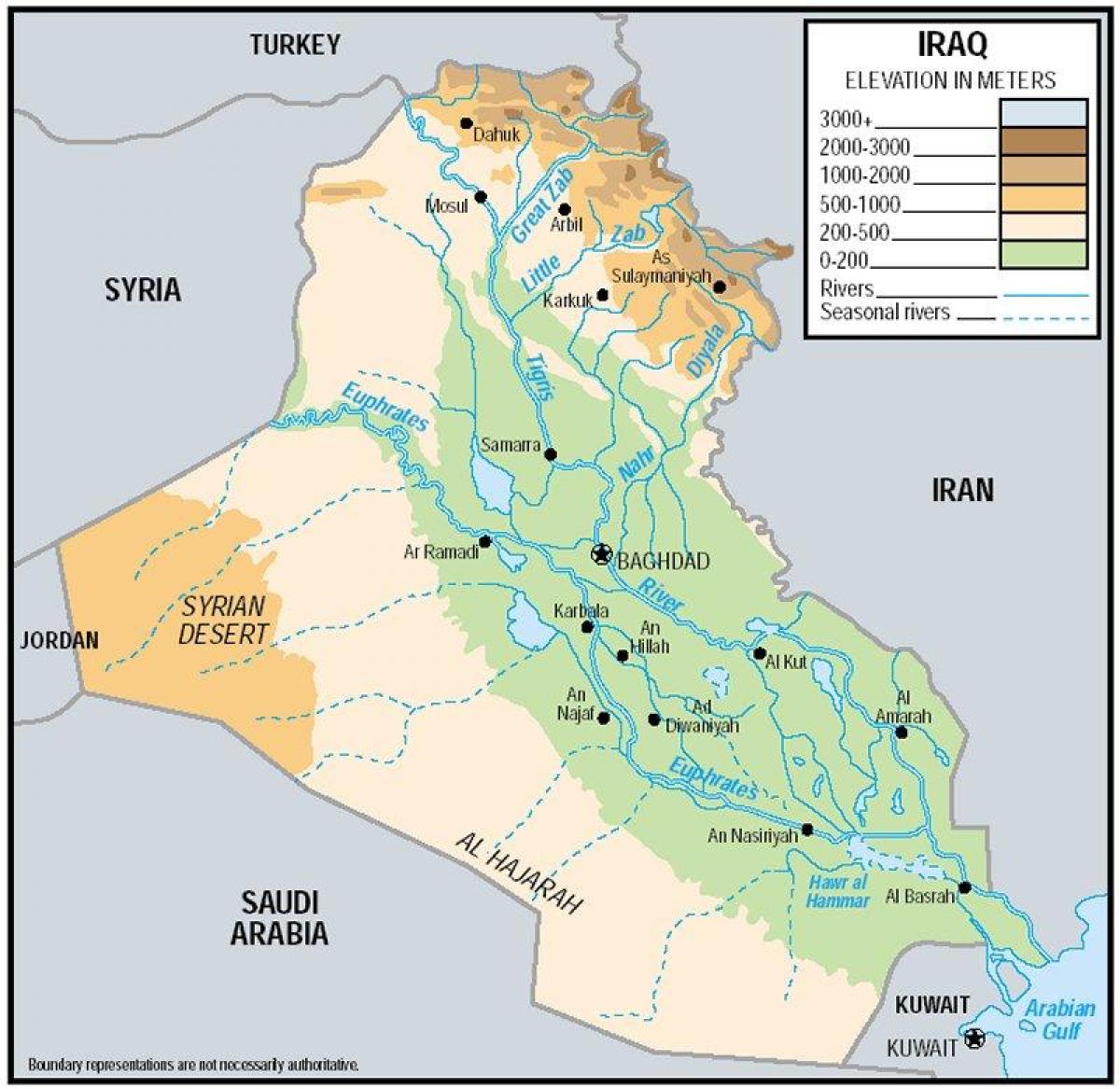 نقشه عراق ارتفاع