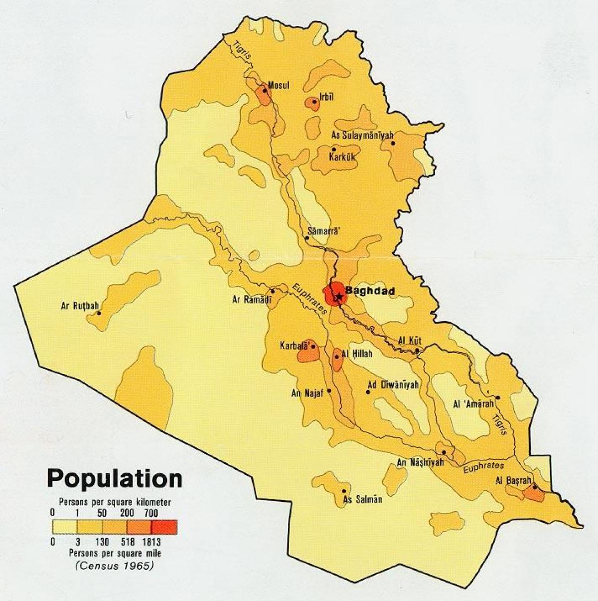 نقشه عراق جمعیت